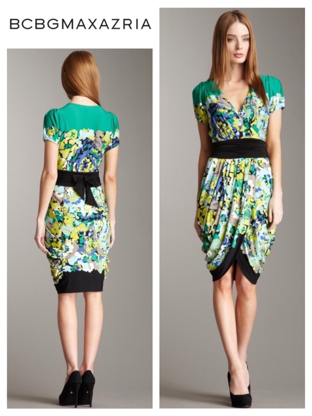 BCBGMaxAzria Jersey Floral Tulip Dress